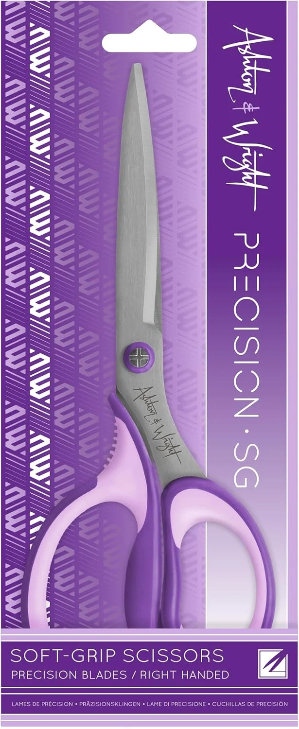 قیچی نرم دستهی آشتون اند رایت - Precision SG - مناسب برای دفتر، خانه، آشپزخانه و کارهای دستی - 210 میلیمتر / 8 اینچ - تیغههای فولادی (بنفش، راست دست) قیچی نرم دستهی آشتون اند رایت - Precision SG - مناسب برای دفتر، خانه، آشپزخانه و کارهای دستی - 210 میلیمتر / 8 اینچ - تیغههای فولادی (بنفش، راست دست)