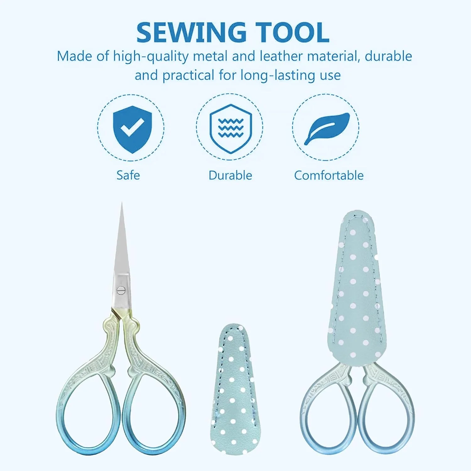 قیچی گلدوزی ASIRYVA، یک عدد، به همراه محافظ، قیچی خیاطی برای سوزن دوزی، برش نخ، صنایع دستی و پروژه های DIY (آبی) قیچی گلدوزی ASIRYVA، یک عدد، به همراه محافظ، قیچی خیاطی برای سوزن دوزی، برش نخ، صنایع دستی و پروژه های DIY (آبی)