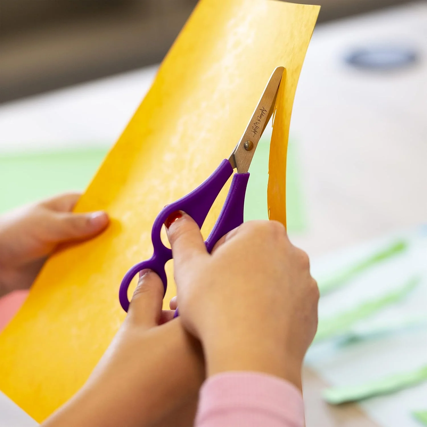 قیچی آموزشی دو سوراخه کودکان اشتون و رایت - بنفش - راست دست - بسته 2 عددی قیچی آموزشی دو سوراخه کودکان اشتون و رایت - بنفش - راست دست - بسته 2 عددی