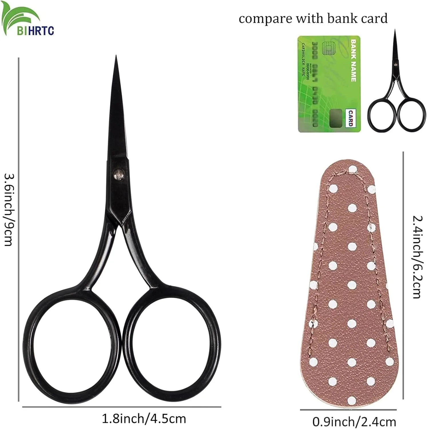 قیچی کوچک BIHRTC، قیچی گلدوزی 9 سانتی متری، قیچی نوک تیز استیل ضد زنگ مستقیم با روکش چرمی، ابزار DIY خیاطی برای کاردستی، سوزن دوزی و مصارف خانگی قیچی کوچک BIHRTC، قیچی گلدوزی 9 سانتی متری، قیچی نوک تیز استیل ضد زنگ مستقیم با روکش چرمی، ابزار DIY خیاطی برای کاردستی، سوزن دوزی و مصارف خانگی