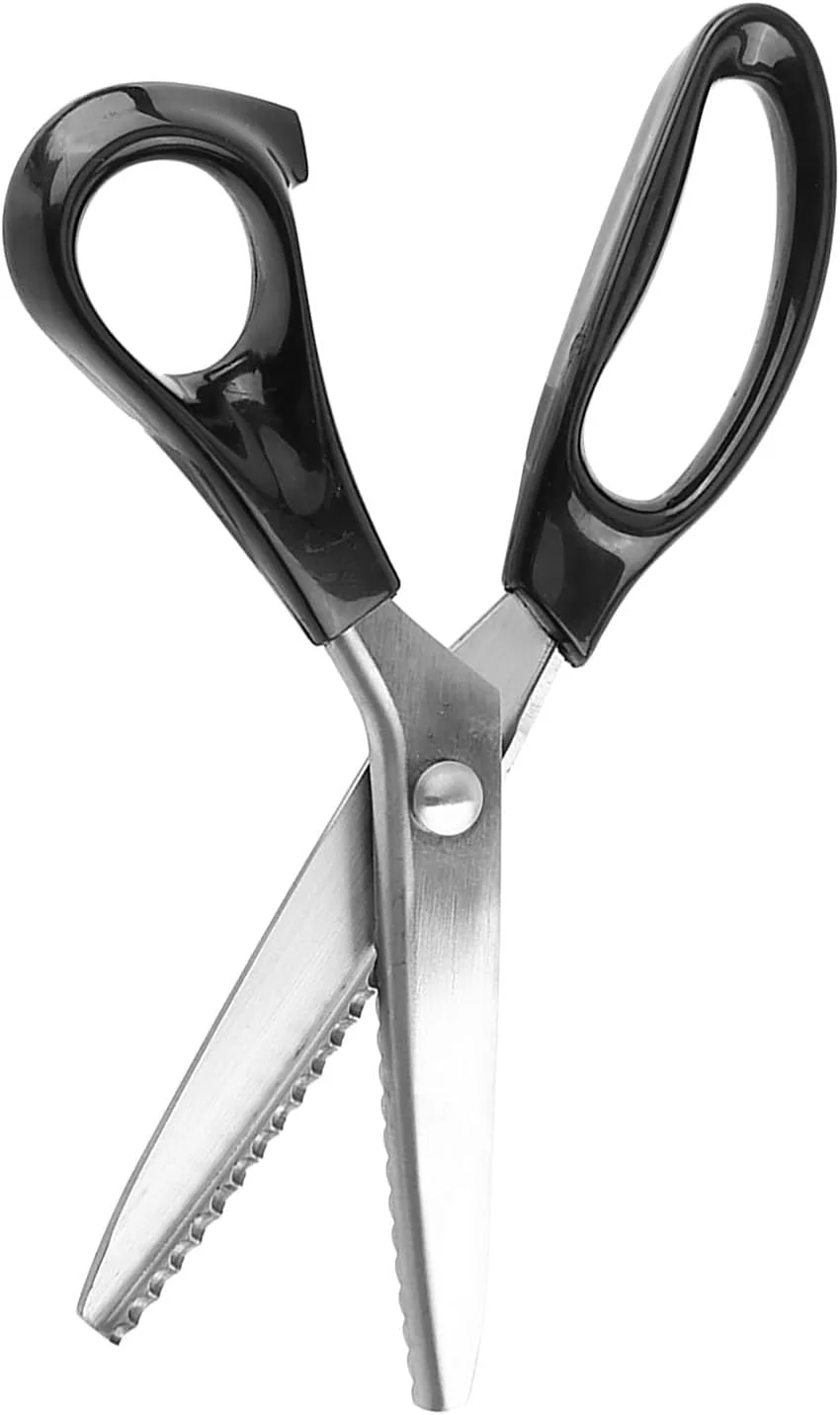 قیچی دالبر پارچه ای تزئینی با تیغه های استیل ضد زنگ 3، 5، 7 میلی متر برای خیاطی حرفه ای و صنایع دستی 23 سانتی متر (5 میلی متر)