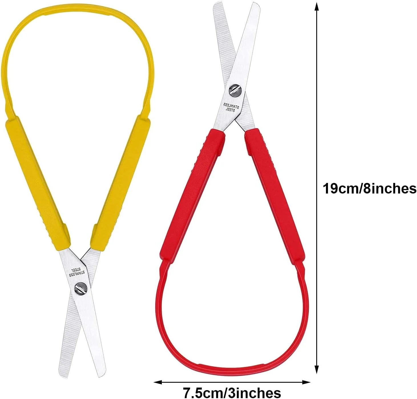 قیچی حلقه ای DELFINO با دسته رنگارنگ - برش تطبیقی خود بازشو برای کودکان و بزرگسالان با نیازهای ویژه، 8 اینچ، 3 بسته قیچی حلقه ای DELFINO با دسته رنگارنگ - برش تطبیقی خود بازشو برای کودکان و بزرگسالان با نیازهای ویژه، 8 اینچ، 3 بسته