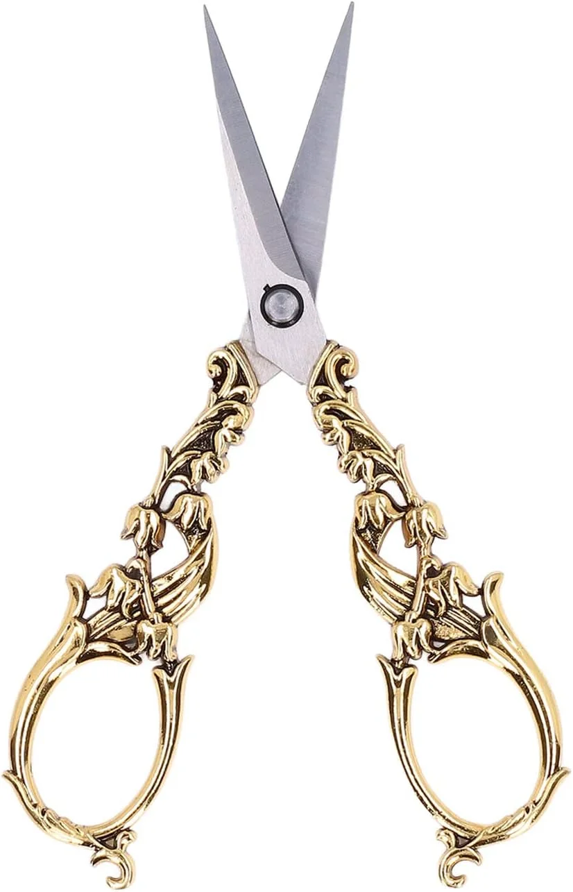 قیچی گلدوزی، قیچی کاردستی، قیچی خیاطی، قیچی پارچه، ابزار صنایع دستی حرفه ای به سبک رترو با عملیات سخت کاری برای خیاطی