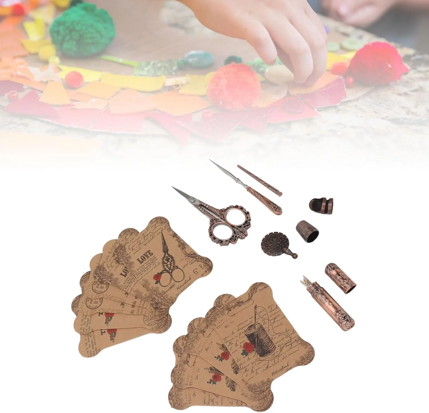 ست قیچی گلدوزی وینتیج HUSHUI، کیت خیاطی آنتیک اروپایی استیل ضد زنگ برای صنایع دستی خیاطی، آثار هنری و سوزن دوزی (A) ست قیچی گلدوزی وینتیج HUSHUI، کیت خیاطی آنتیک اروپایی استیل ضد زنگ برای صنایع دستی خیاطی، آثار هنری و سوزن دوزی (A)