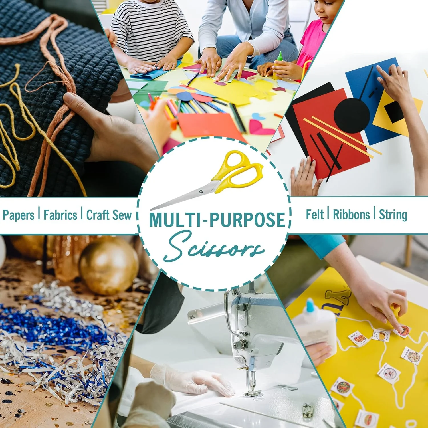 قیچی EXTRIC، قیچی 7 اینچی همه منظوره، قیچی های 2 عددی سنگین، قیچی برای لوازم اداری و لوازم معلمان، قیچی استیل ضد زنگ، قیچی کاردستی، قیچی پارچه، رنگ زرد قیچی EXTRIC، قیچی 7 اینچی همه منظوره، قیچی های 2 عددی سنگین، قیچی برای لوازم اداری و لوازم معلمان، قیچی استیل ضد زنگ، قیچی کاردستی، قیچی پارچه، رنگ زرد