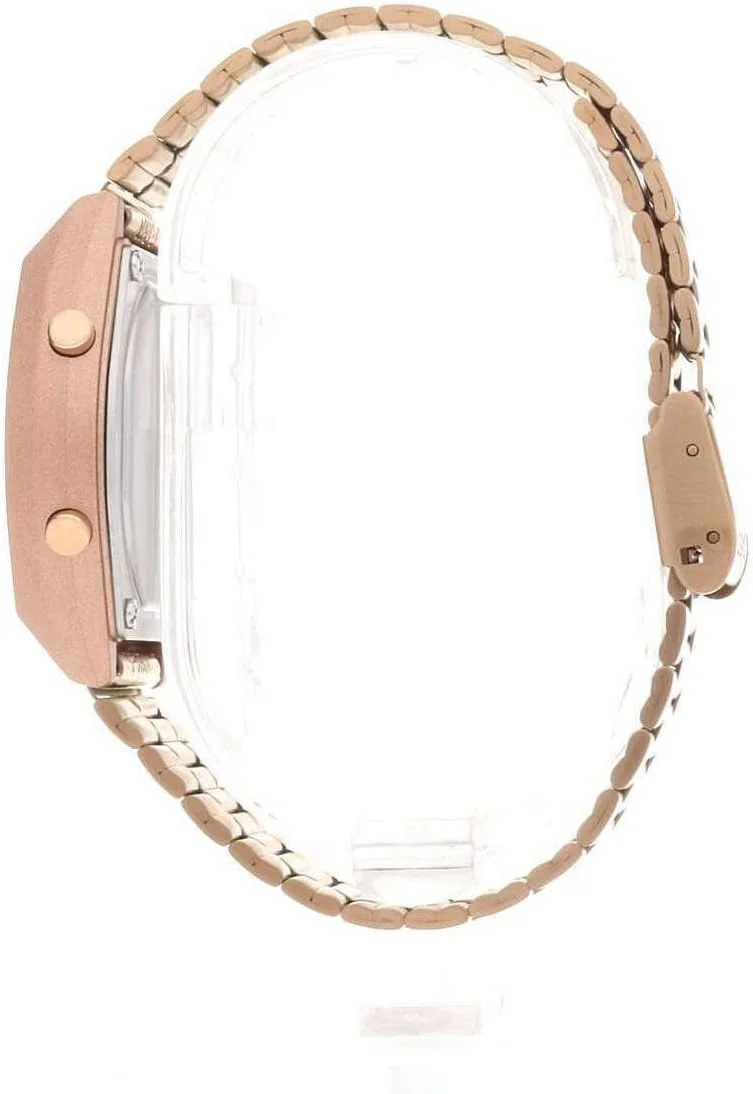 ساعت مچی عقربه‌ای-دیجیتال کاسیو унисекс با بند استیل، طلایی صورتی، مدرن