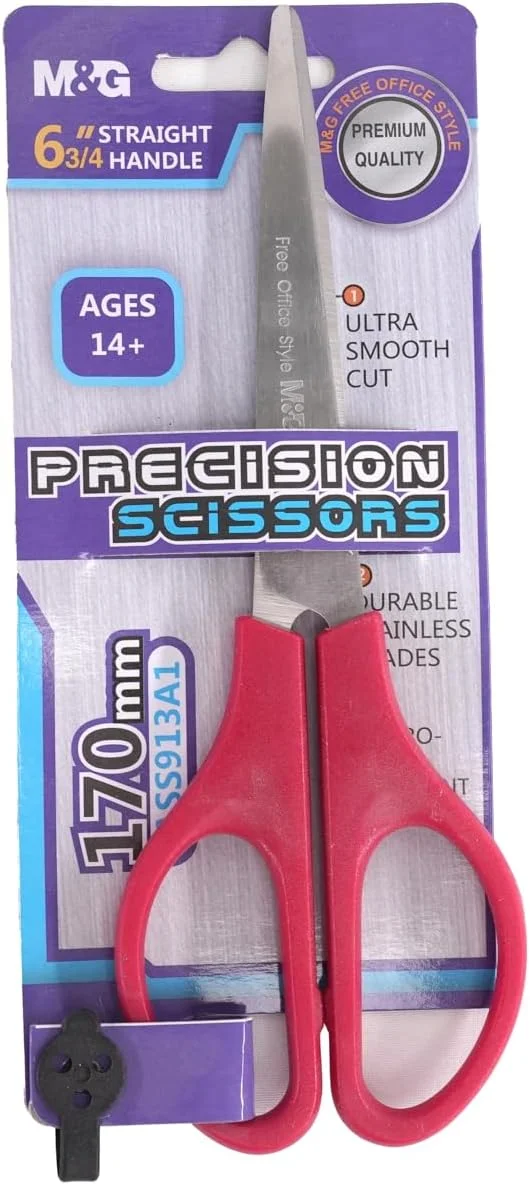 قیچی دقیق M&G، 170 میلی متر، برش فوق العاده صاف، مناسب برای سنین 3 سال به بالا، دسته مستقیم ASS913A1 (قرمز) قیچی دقیق M&G، 170 میلی متر، برش فوق العاده صاف، مناسب برای سنین 3 سال به بالا، دسته مستقیم ASS913A1 (قرمز)