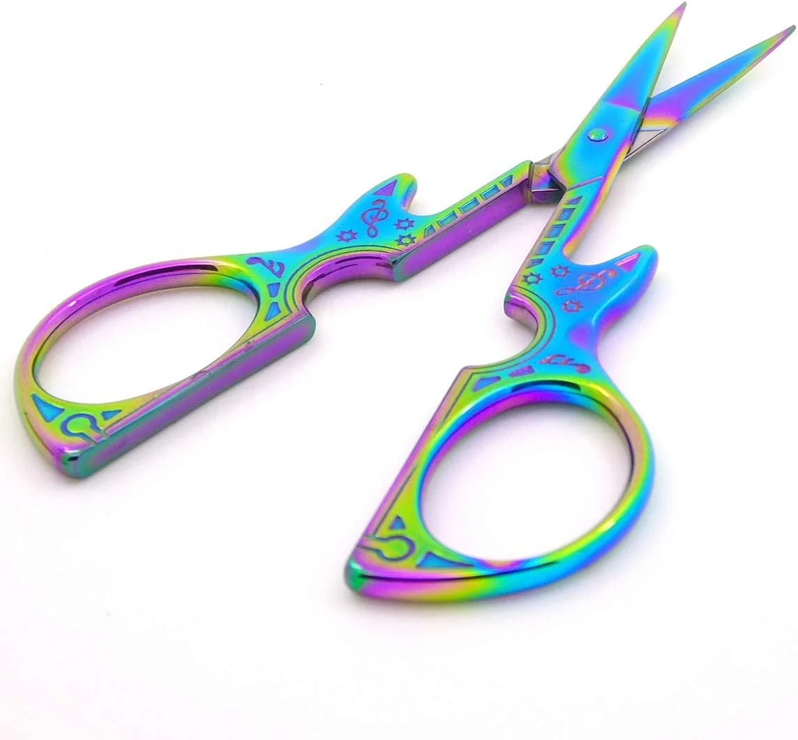 قیچی خیاطی طرح گیتار نوک تیز استیل ضد زنگ، ابزار کاردستی DIY برای گلدوزی و کارهای هنری، 114X50X4MM قیچی خیاطی طرح گیتار نوک تیز استیل ضد زنگ، ابزار کاردستی DIY برای گلدوزی و کارهای هنری، 114X50X4MM