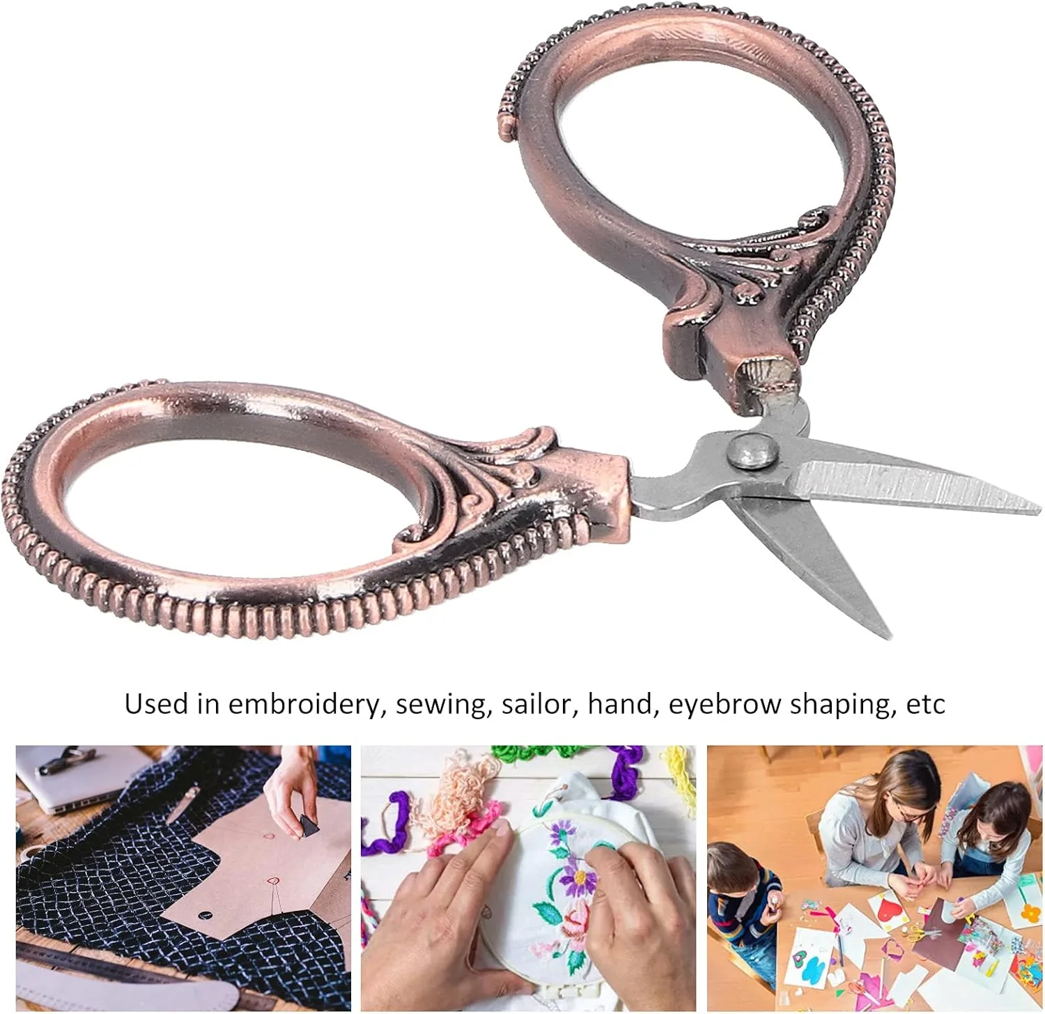 قیچی خیاطی استیل ضد زنگ، قیچی گلدوزی قابل حمل، قیچی نخ صنایع دستی، کاردستی سوزن دوزی، آثار هنری، خیاطی دستی، ابزار DIY (رزگلد) قیچی خیاطی استیل ضد زنگ، قیچی گلدوزی قابل حمل، قیچی نخ صنایع دستی، کاردستی سوزن دوزی، آثار هنری، خیاطی دستی، ابزار DIY (رزگلد)