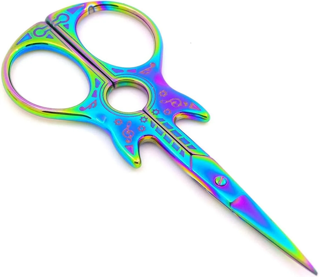 قیچی خیاطی طرح گیتار نوک تیز استیل ضد زنگ، ابزار کاردستی DIY برای گلدوزی و کارهای هنری، 114X50X4MM قیچی خیاطی طرح گیتار نوک تیز استیل ضد زنگ، ابزار کاردستی DIY برای گلدوزی و کارهای هنری، 114X50X4MM