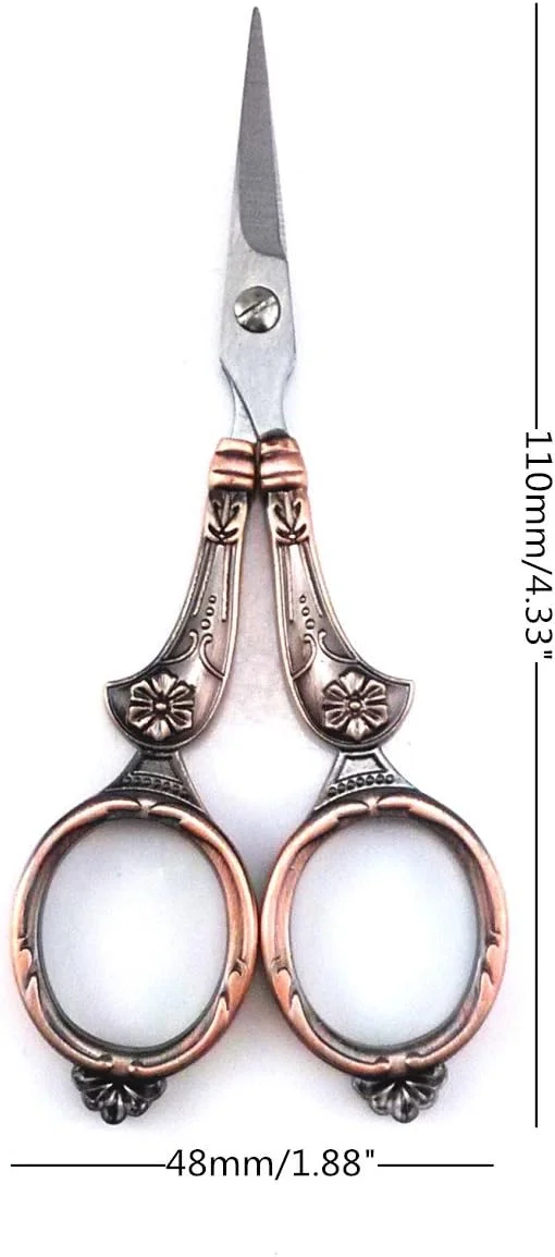 قیچی گلدوزی سوزن دوزی به سبک اروپایی وینتج yueton (مسی) قیچی گلدوزی سوزن دوزی به سبک اروپایی وینتج yueton (مسی)