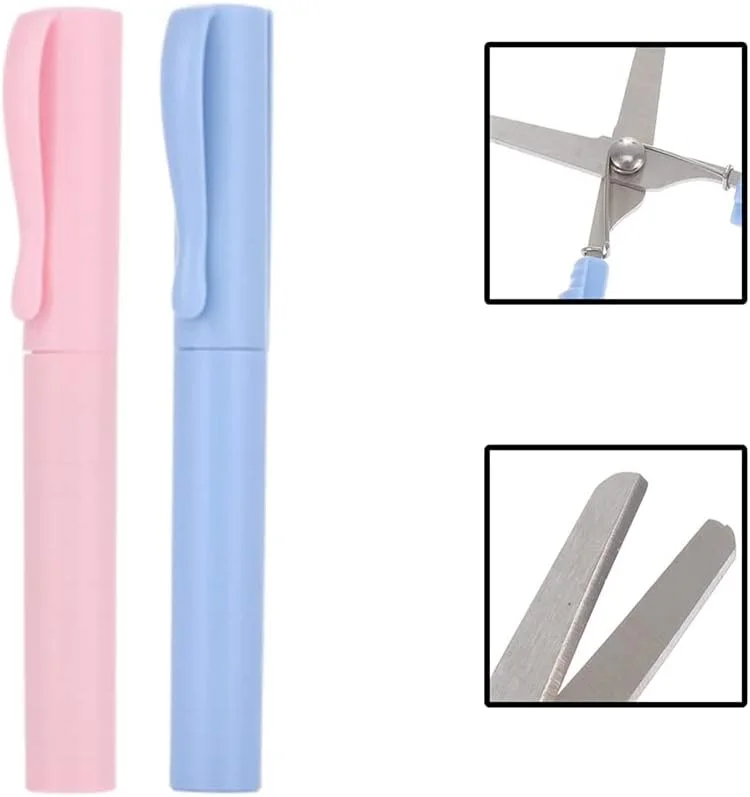 قیچی مینی قابل حمل یونموکسیائو مدل قلمی، قیچی های جمع و جور، تاشو، جیبی، خلاقانه، ایمن، چند منظوره برای برش کاغذ، ابزار هنری برای خانه، مدرسه، کاردستی DIY (3)، JHS054