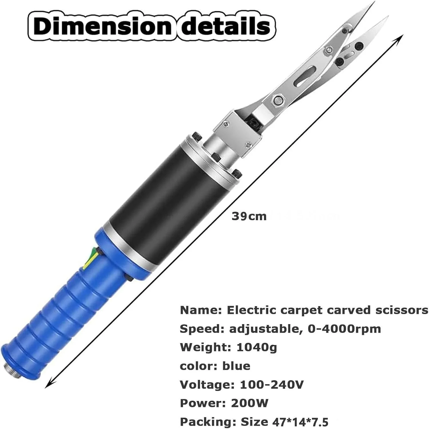 قیچی حکاکی فرش برقی ZPLuz Professional، ابزار حکاکی فرش، قیچی برقی دست ساز برای حکاکی، پیرایش و مدل سازی فرش با تیغه برش جایگزین قیچی حکاکی فرش برقی ZPLuz Professional، ابزار حکاکی فرش، قیچی برقی دست ساز برای حکاکی، پیرایش و مدل سازی فرش با تیغه برش جایگزین