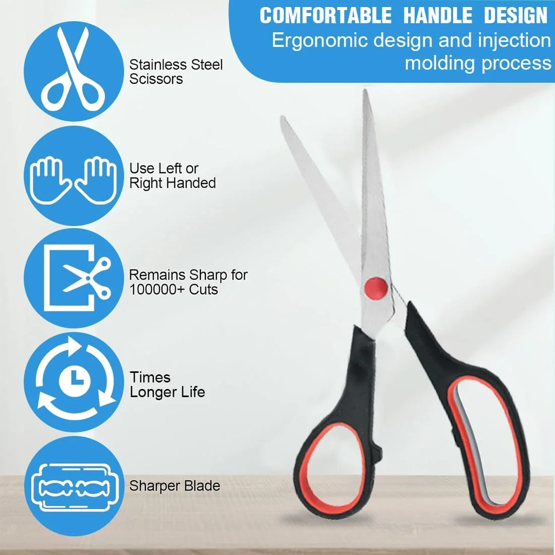 قیچی خیاطی 8 اینچی ZKSXOA با دسته نرم و آسان گیر برای دست چپ، قیچی پارچه، قیچی خیاطی، با تیغه تیز استیل ضد زنگ و دسته های نرم (بسته 2 عددی) قیچی خیاطی 8 اینچی ZKSXOA با دسته نرم و آسان گیر برای دست چپ، قیچی پارچه، قیچی خیاطی، با تیغه تیز استیل ضد زنگ و دسته های نرم (بسته 2 عددی)