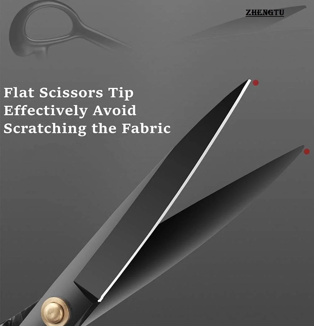 قیچی خیاطی صنعتی ژنگتو فولاد کربنی با تیغه 12 اینچی، مناسب برای پارچه، چرم، لباس، مصارف خانگی، اداری، خیاطی و طراحی لباس