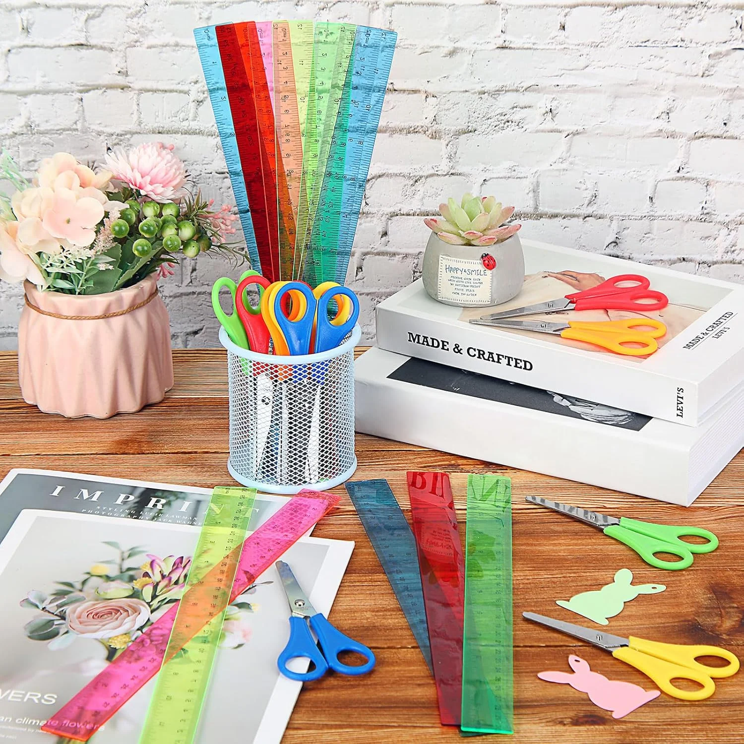 بسته لوازم التحریر مدرسه زونون 60 عددی شامل 30 عدد قیچی دانش آموزی ایمن با نوک گرد و 30 عدد خط کش پلاستیکی 30 سانتی متری، کیت لوازم مدرسه برای کلاس درس، مدرسه و اداره (چند رنگ) بسته لوازم التحریر مدرسه زونون 60 عددی شامل 30 عدد قیچی دانش آموزی ایمن با نوک گرد و 30 عدد خط کش پلاستیکی 30 سانتی متری، کیت لوازم مدرسه برای کلاس درس، مدرسه و اداره (چند رنگ)