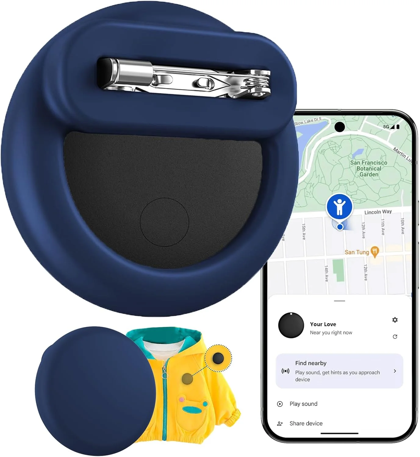 ردیاب هوشمند تگ برای کودکان، ردیاب مخفی اندروید برای کودکان، مکان یاب GPS با نگهدارنده سنجاق ایمنی، یابنده بلوتوثی اشیاء، ضد گم شدن برای کودک، نوزاد، سالمند، چمدان، کفش، لباس، کوله پشتی