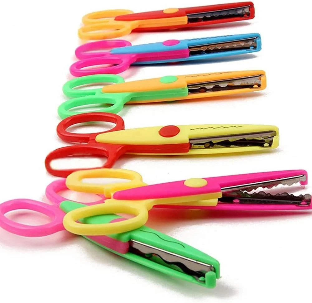 قیچی زیگزاگ هنری SK MART برای کاغذ، قیچی چند رنگ شکل دهنده (مجموعه 6 عددی) قیچی زیگزاگ هنری SK MART برای کاغذ، قیچی چند رنگ شکل دهنده (مجموعه 6 عددی)