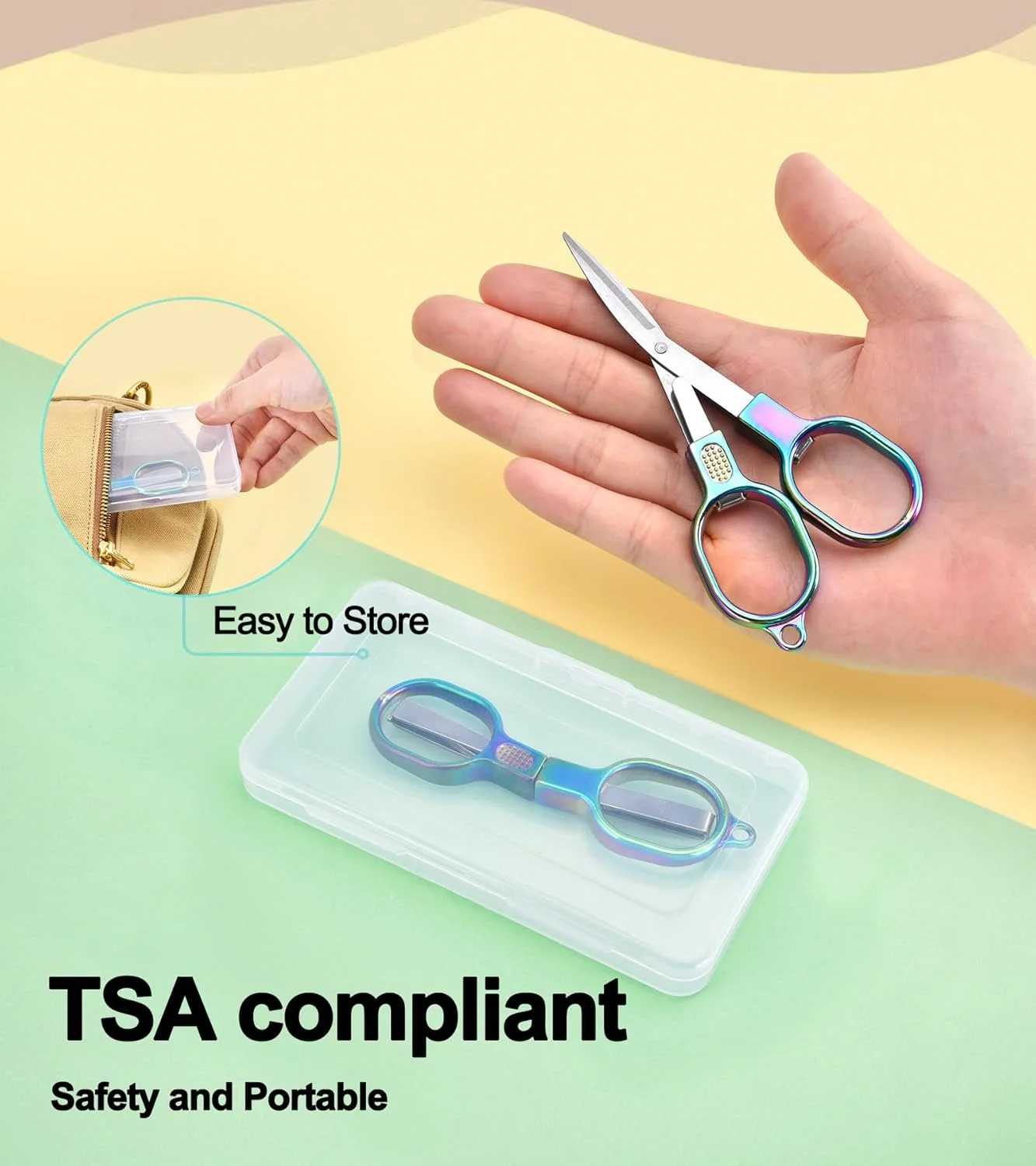 قیچی مسافرتی تاشو زیکولو، بسته 2 عددی، ایمن و مطابق با TSA، کوچک و قابل حمل با جعبه، برش دهنده های جمع شونده استیل ضد زنگ مینی، قیچی جیبی برای خانه، فضای باز، دفتر قیچی مسافرتی تاشو زیکولو، بسته 2 عددی، ایمن و مطابق با TSA، کوچک و قابل حمل با جعبه، برش دهنده های جمع شونده استیل ضد زنگ مینی، قیچی جیبی برای خانه، فضای باز، دفتر