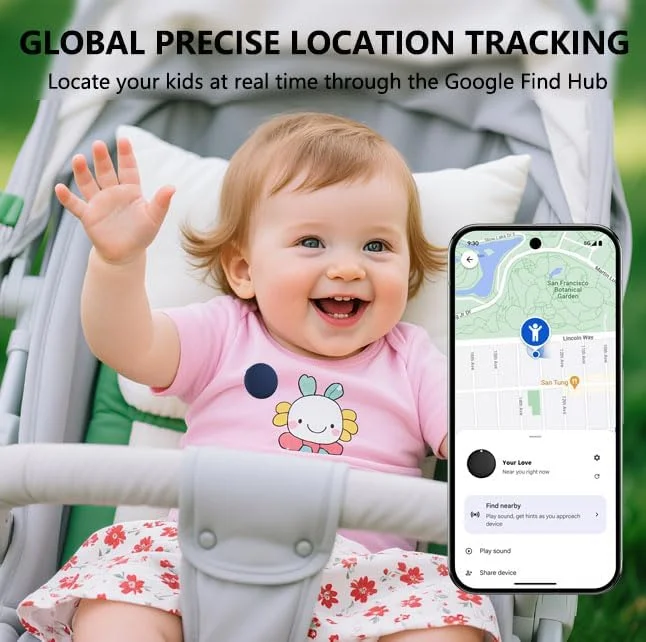 ردیاب هوشمند تگ برای کودکان، ردیاب مخفی اندروید برای کودکان، مکان یاب GPS با نگهدارنده سنجاق ایمنی، یابنده بلوتوثی اشیاء، ضد گم شدن برای کودک، نوزاد، سالمند، چمدان، کفش، لباس، کوله پشتی
