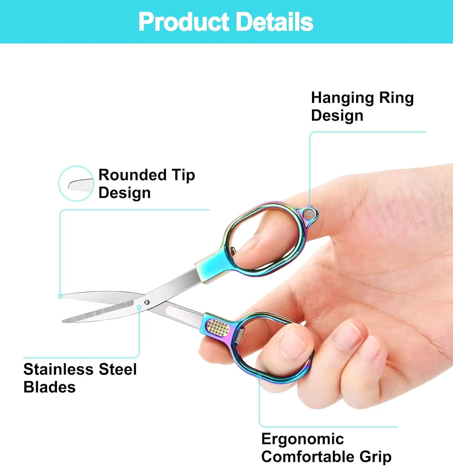 قیچی مسافرتی تاشو زیکولو، بسته 2 عددی، ایمن و مطابق با TSA، کوچک و قابل حمل با جعبه، برش دهنده های جمع شونده استیل ضد زنگ مینی، قیچی جیبی برای خانه، فضای باز، دفتر قیچی مسافرتی تاشو زیکولو، بسته 2 عددی، ایمن و مطابق با TSA، کوچک و قابل حمل با جعبه، برش دهنده های جمع شونده استیل ضد زنگ مینی، قیچی جیبی برای خانه، فضای باز، دفتر