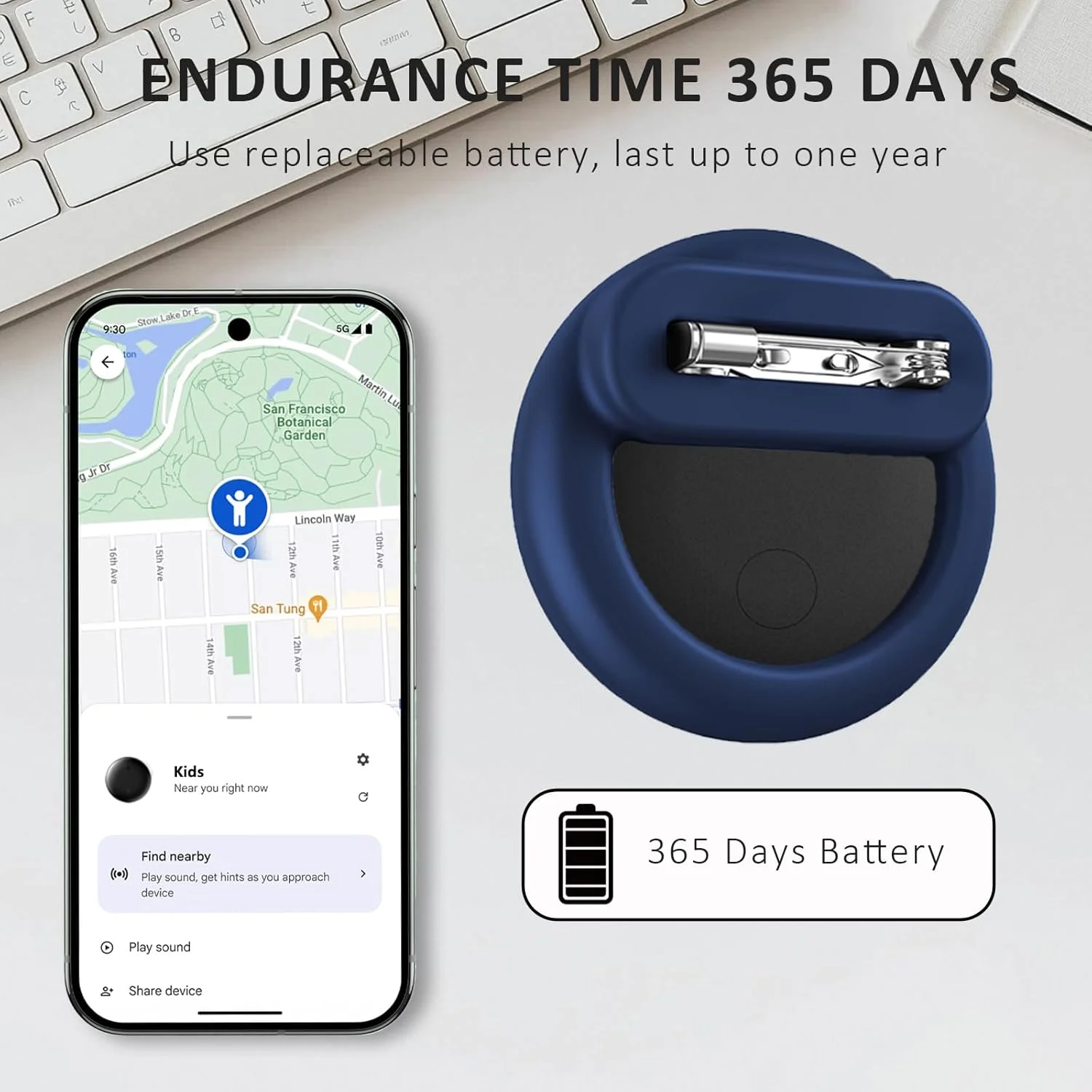 ردیاب هوشمند تگ برای کودکان، ردیاب مخفی اندروید برای کودکان، مکان یاب GPS با نگهدارنده سنجاق ایمنی، یابنده بلوتوثی اشیاء، ضد گم شدن برای کودک، نوزاد، سالمند، چمدان، کفش، لباس، کوله پشتی