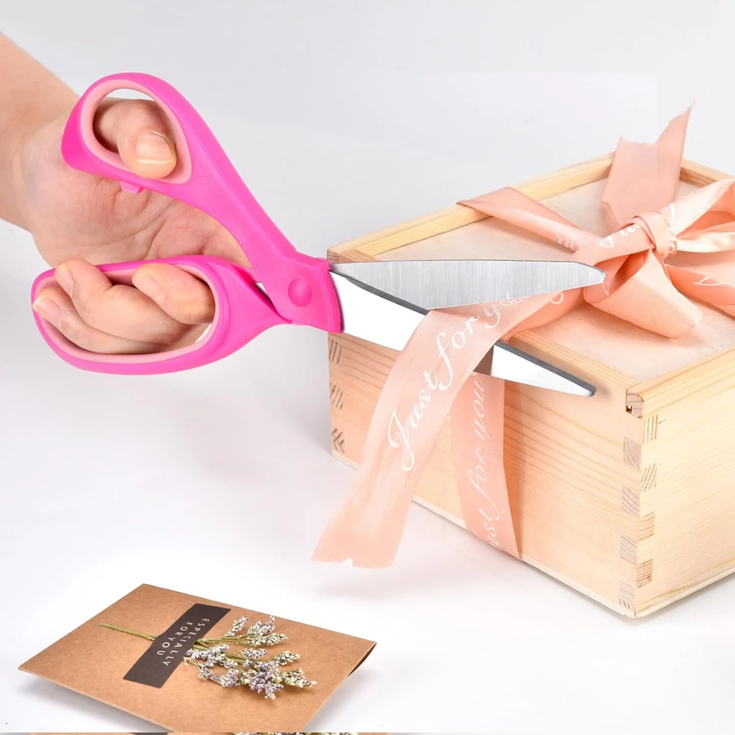 مجموعه قیچی چپ دست زیکولو 2 عددی، قیچی نوجوانان چپ دست 8.5 اینچی برای سنین 15 سال به بالا - قیچی چپ دست برای هنر و صنایع دستی، دفتر، خیاطی پارچه، لوازم بازگشت به مدرسه، صورتی آبی