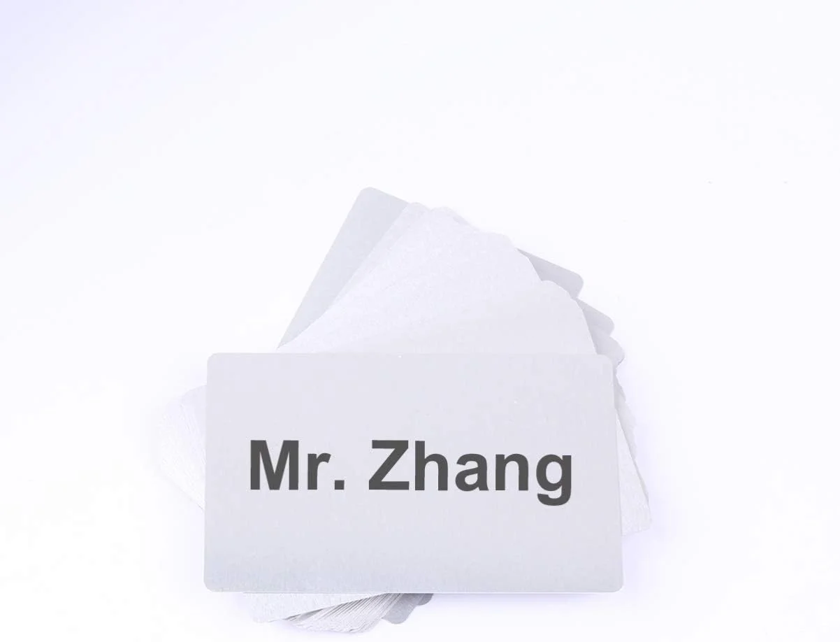 کارت ویزیت فلزی نقره ای ZHANGZONG، پلاک آلومینیومی خام برای حکاکی مشتری، چاپ سابلیمیشن، کارت هدیه DIY، 50 عدد کارت ویزیت فلزی نقره ای ZHANGZONG، پلاک آلومینیومی خام برای حکاکی مشتری، چاپ سابلیمیشن، کارت هدیه DIY، 50 عدد