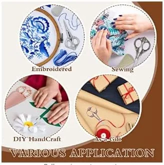 قیچی خیاطی و گلدوزی ژهائو 4 جفت 12 سانتی متری با 4 عدد روکش چرمی مصنوعی طرح گل استیل ضد زنگ طرح لک لک سبک اروپایی قدیمی قلاب بافی قیچی خیاطی کوچک ابزار DIY کار هنری قیچی خیاطی و گلدوزی ژهائو 4 جفت 12 سانتی متری با 4 عدد روکش چرمی مصنوعی طرح گل استیل ضد زنگ طرح لک لک سبک اروپایی قدیمی قلاب بافی قیچی خیاطی کوچک ابزار DIY کار هنری