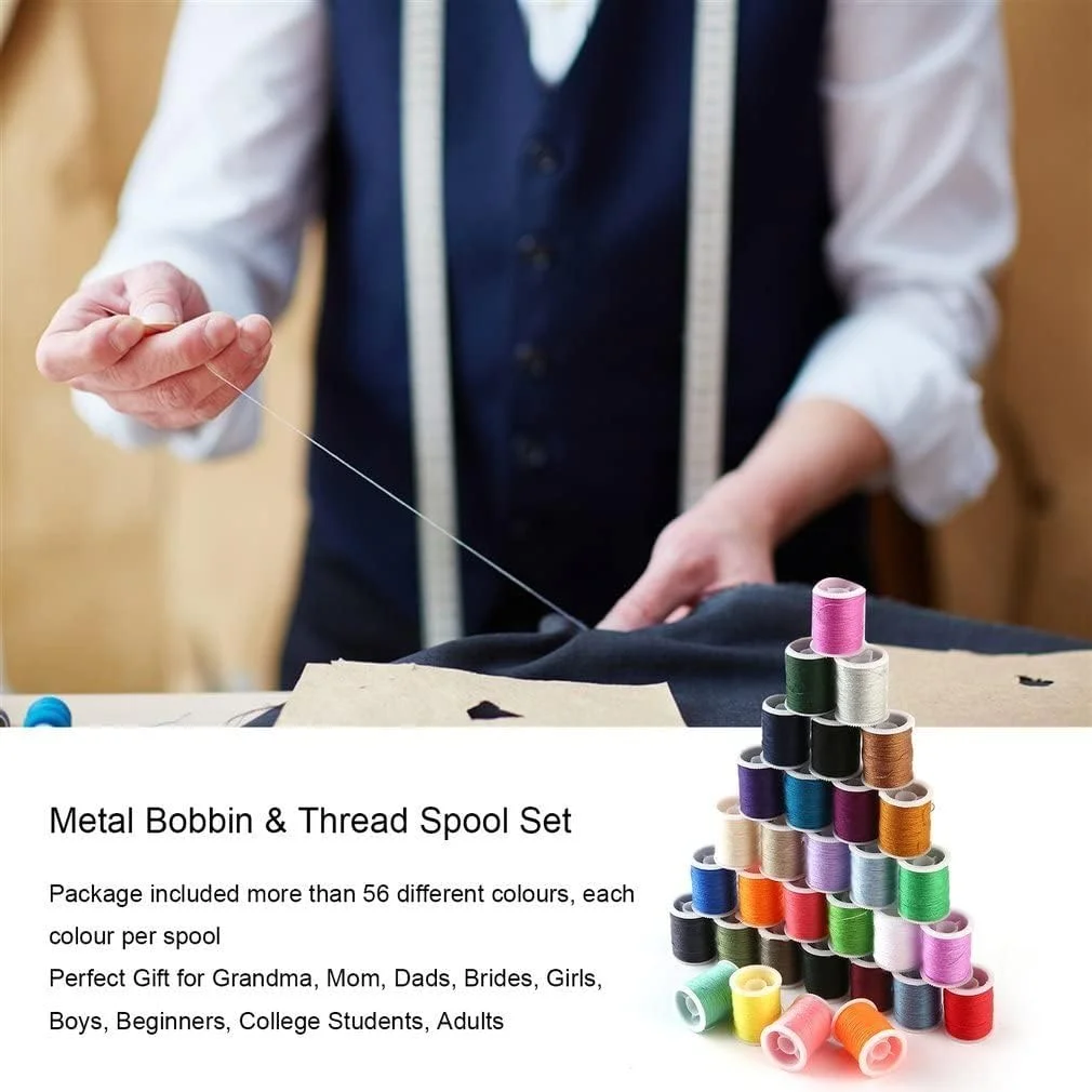 کاست ویو 60 عدد قرقره نخ خیاطی مینی رنگی و ماسوره برای چرخ خیاطی، خیاطی با دست