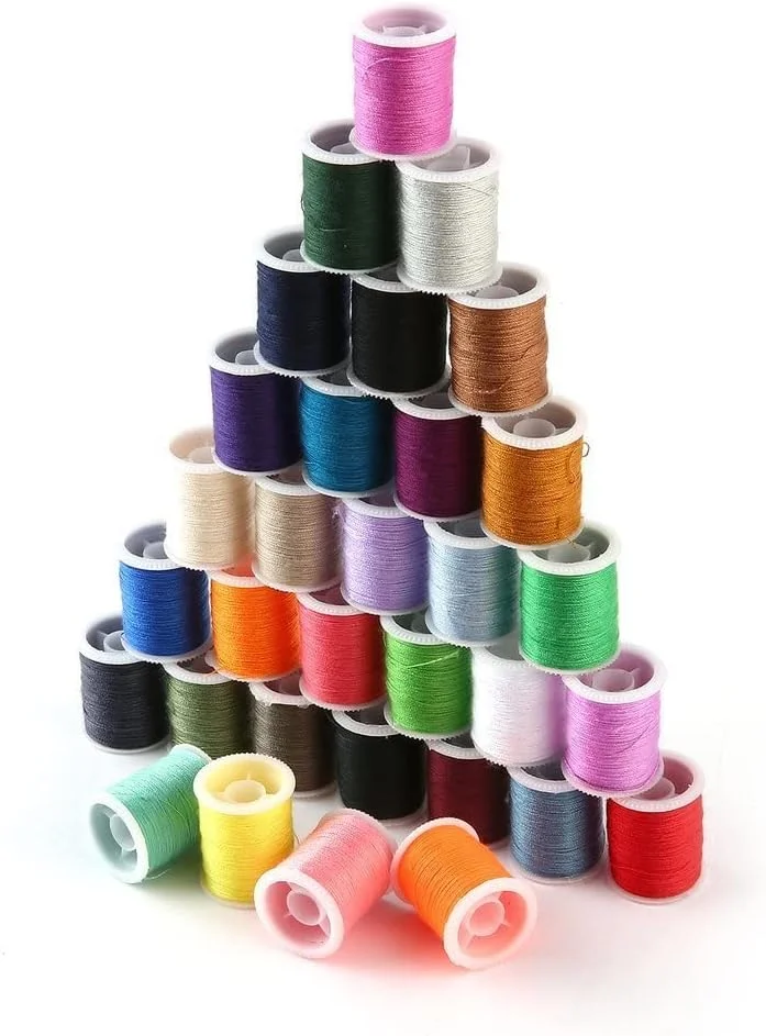 کاست ویو 60 عدد قرقره نخ خیاطی مینی رنگی و ماسوره برای چرخ خیاطی، خیاطی با دست