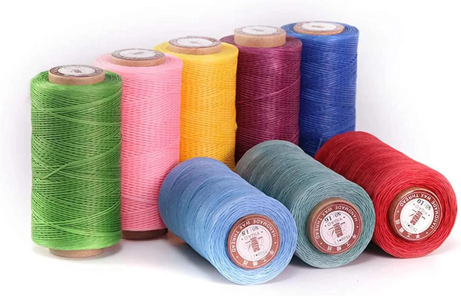 نخ موم زده KASTWAVE 150D، نخ دوخت پلی استر، نخ موم زده تخت چند منظوره برای صحافی، مکرومه، صنایع دستی، دستبندهای DIY (مشکی)