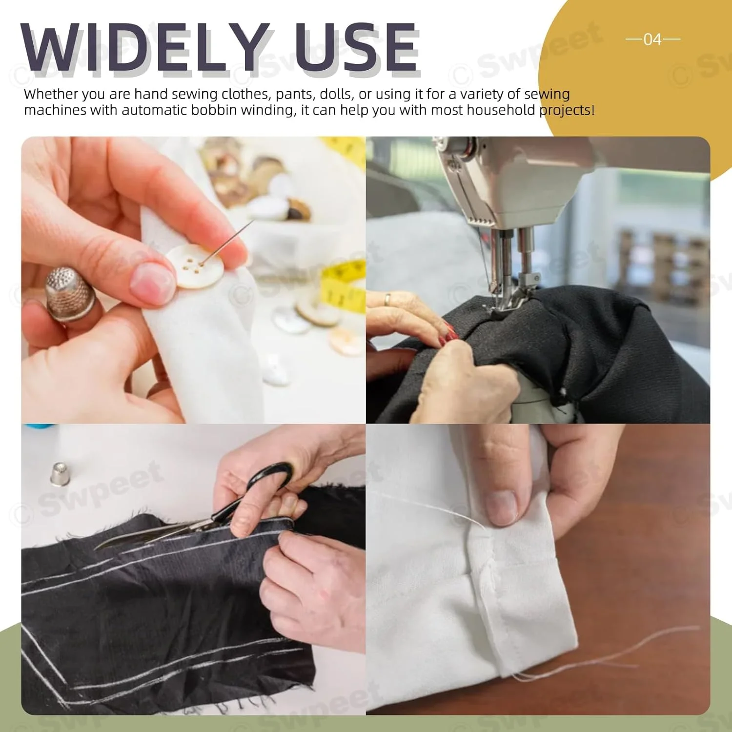 نخ های همه منظوره KASTWAVE مشکی و سفید 2 رنگ با کیت سوزن خیاطی، 1000 یارد نخ خیاطی پلی استر نخ گلدوزی، مجموعه سوزن نخ کن دستی برای عاشقان صنایع دستی (10 عدد) نخ های همه منظوره KASTWAVE مشکی و سفید 2 رنگ با کیت سوزن خیاطی، 1000 یارد نخ خیاطی پلی استر نخ گلدوزی، مجموعه سوزن نخ کن دستی برای عاشقان صنایع دستی (10 عدد)