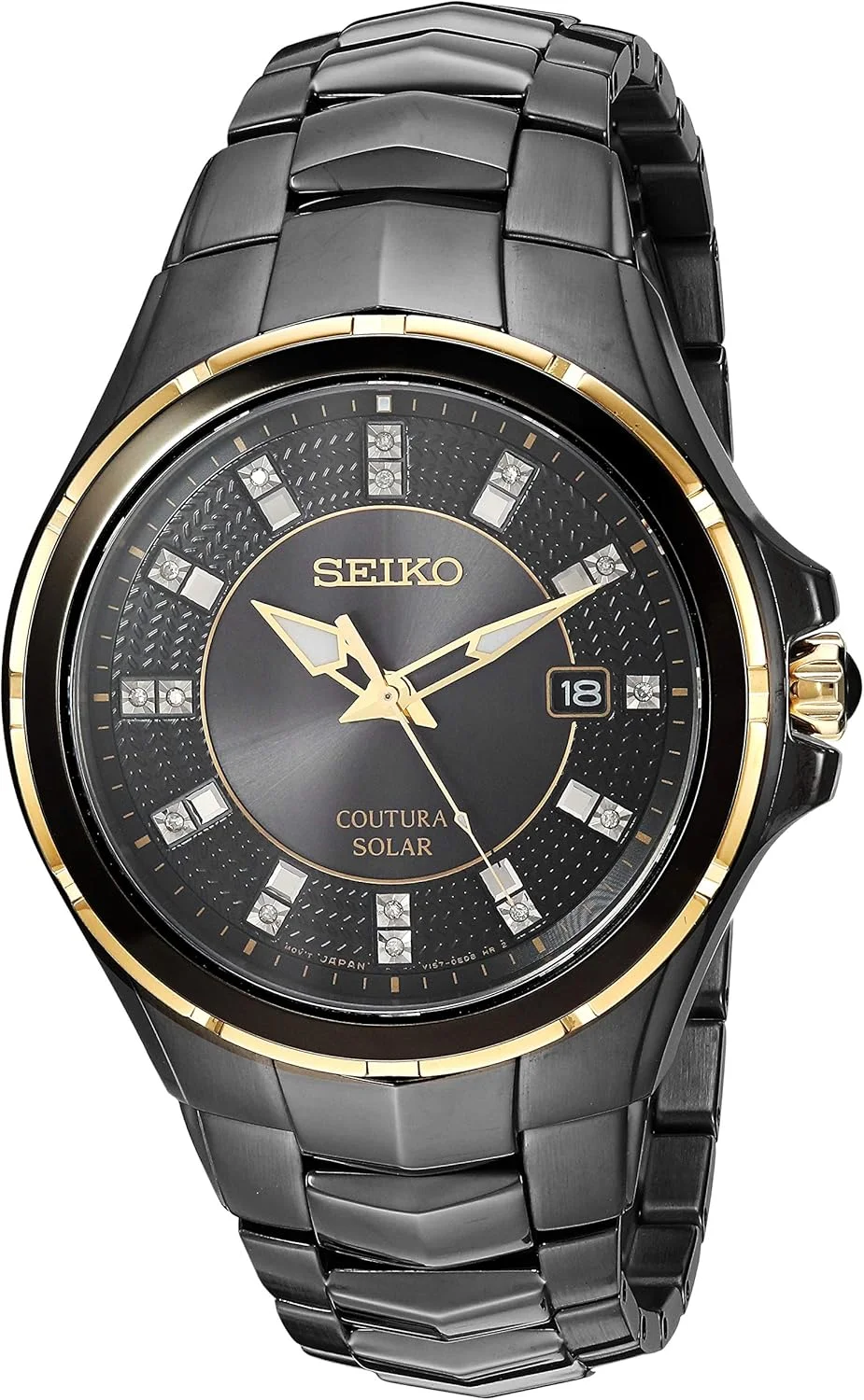 SEIKO Watch for Men - Coutura Collection - Solar Powered, Stainless Steel Case & Bracelet