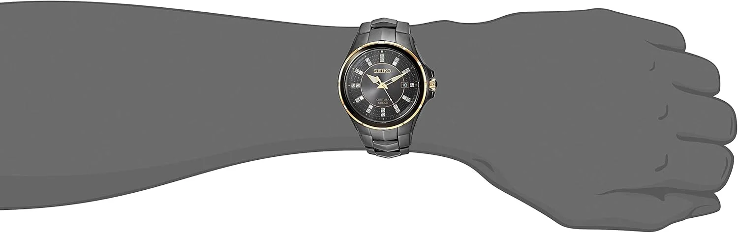 SEIKO Watch for Men - Coutura Collection - Solar Powered, Stainless Steel Case & Bracelet