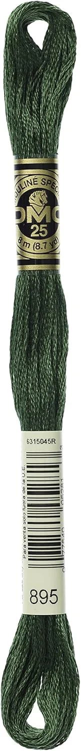 خرید عمده نخ DMC پنبه دوزی 6 رشته ای 8.7 یاردی سبز شکارچی بسیار تیره 117-895 (بسته 12 عددی)