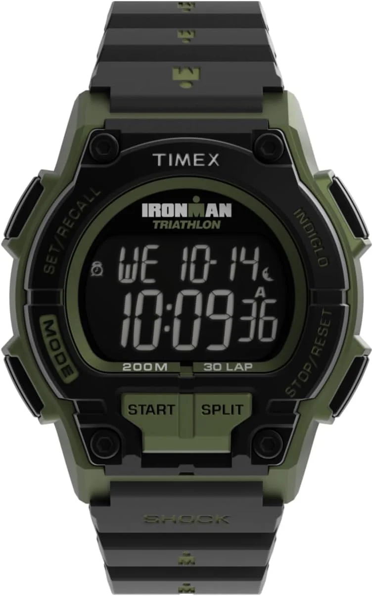 Timex Herren Digital Quarz Armbanduhr mit einem Kunststoffband Ironman Classic
