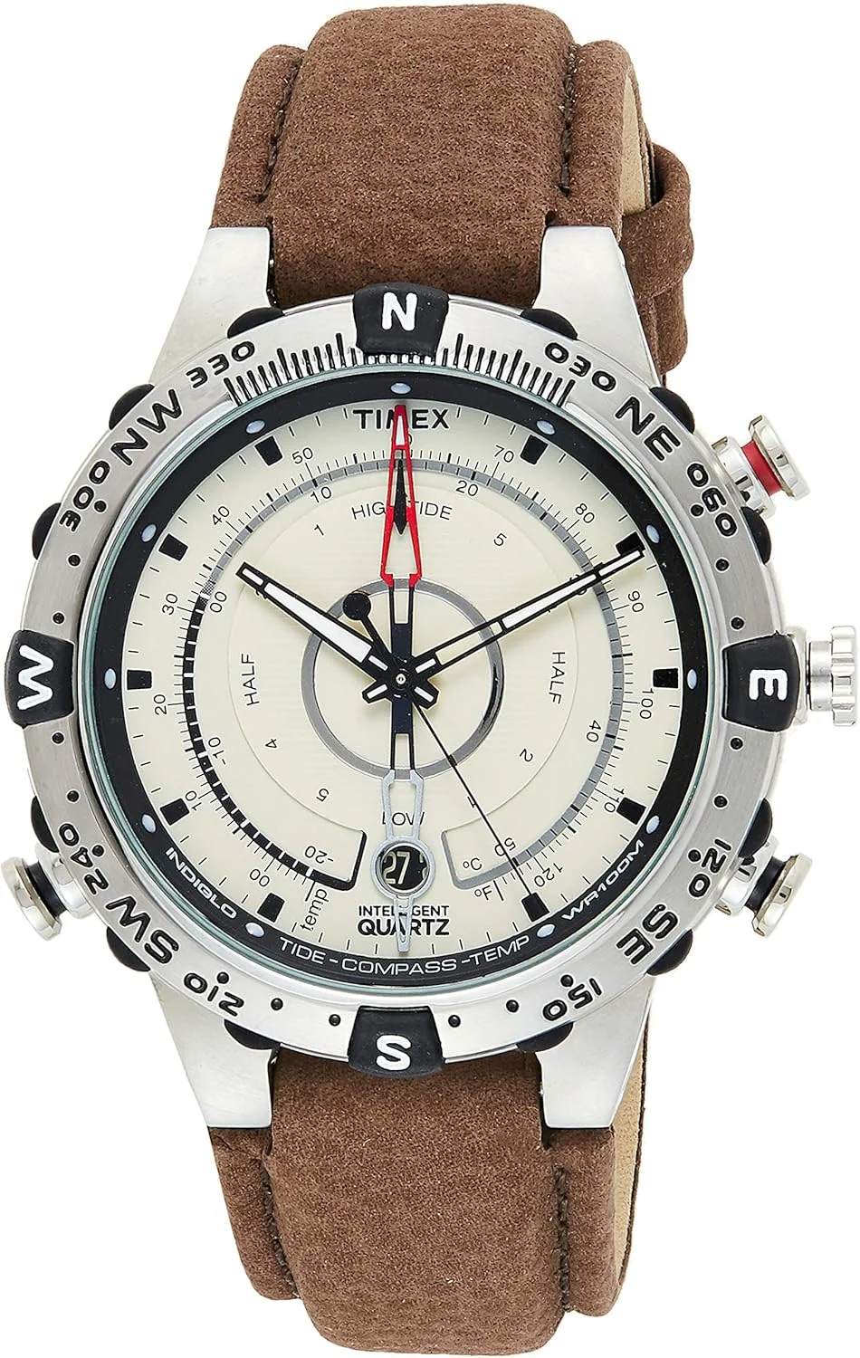 ساعت مچی مردانه Timex کوارتز، نمایشگر آنالوگ و بند چرمی - T2N721