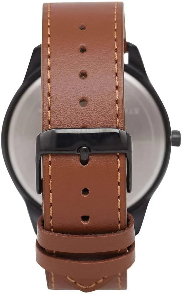 ساعت مچی آنالوگ مردانه TIMEX با صفحه گرد مشکی و بند چرمی قهوه ای روشن مقاوم در برابر آب - TWEG18505 ساعت مچی آنالوگ مردانه TIMEX با صفحه گرد مشکی و بند چرمی قهوه ای روشن مقاوم در برابر آب - TWEG18505