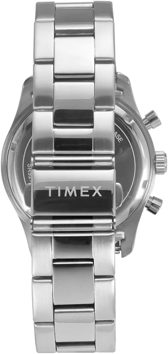 ساعت مچی آنالوگ مردانه TIMEX با صفحه گرد آبی و بند استیل ضد زنگ نقره ای مقاوم در برابر آب - TWEG22203 ساعت مچی آنالوگ مردانه TIMEX با صفحه گرد آبی و بند استیل ضد زنگ نقره ای مقاوم در برابر آب - TWEG22203