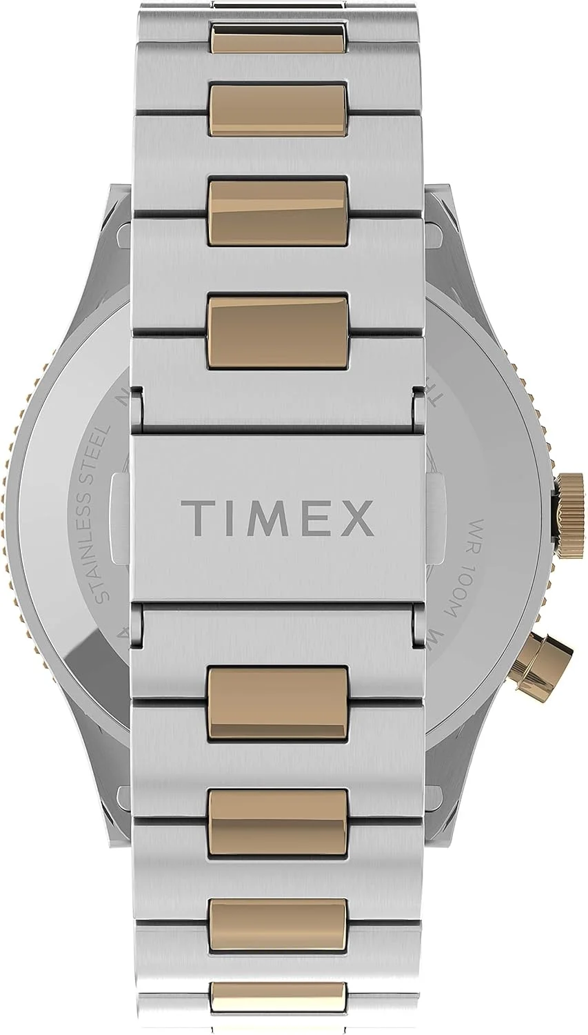ساعت مچی آنالوگ مردانه TIMEX Waterbury Traditional با صفحه گرد آبی و بند استیل دو رنگ، مقاوم در برابر آب - TW2U90600 ساعت مچی آنالوگ مردانه TIMEX Waterbury Traditional با صفحه گرد آبی و بند استیل دو رنگ، مقاوم در برابر آب - TW2U90600