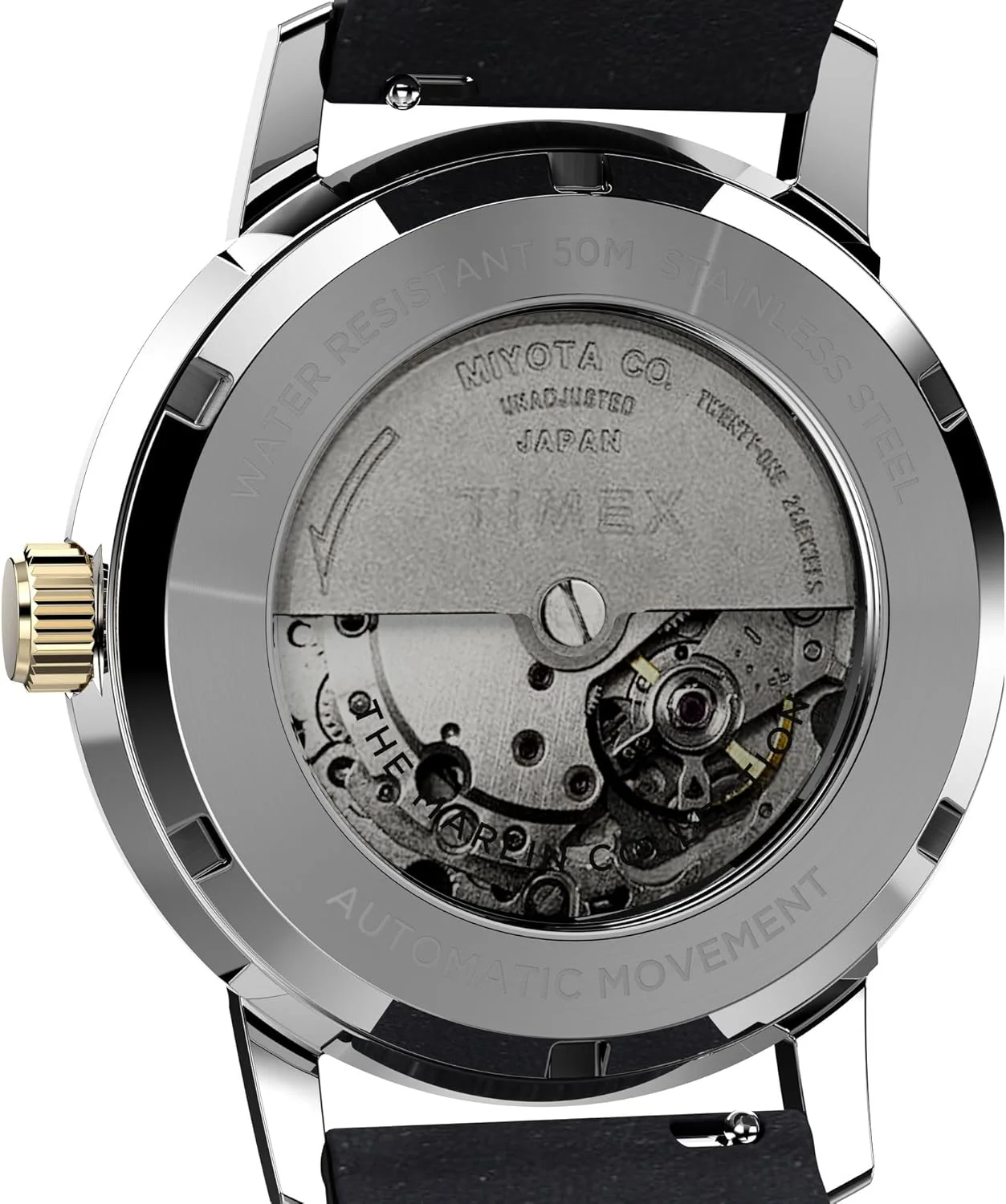 ساعت مچی مردانه اتوماتیک مکانیکی TIMEX Marlin با صفحه گرد مشکی و بند چرمی مشکی مقاوم در برابر آب - TW2W33900U9 ساعت مچی مردانه اتوماتیک مکانیکی TIMEX Marlin با صفحه گرد مشکی و بند چرمی مشکی مقاوم در برابر آب - TW2W33900U9