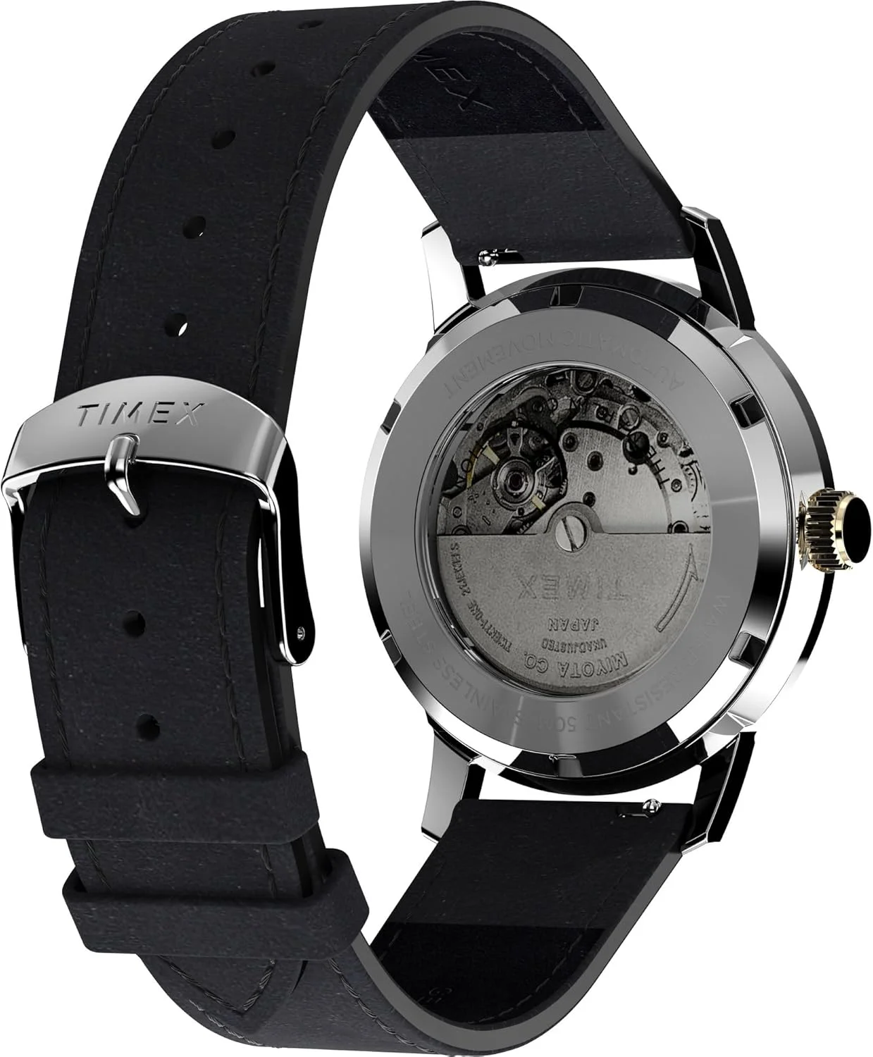 ساعت مچی مردانه اتوماتیک مکانیکی TIMEX Marlin با صفحه گرد مشکی و بند چرمی مشکی مقاوم در برابر آب - TW2W33900U9 ساعت مچی مردانه اتوماتیک مکانیکی TIMEX Marlin با صفحه گرد مشکی و بند چرمی مشکی مقاوم در برابر آب - TW2W33900U9