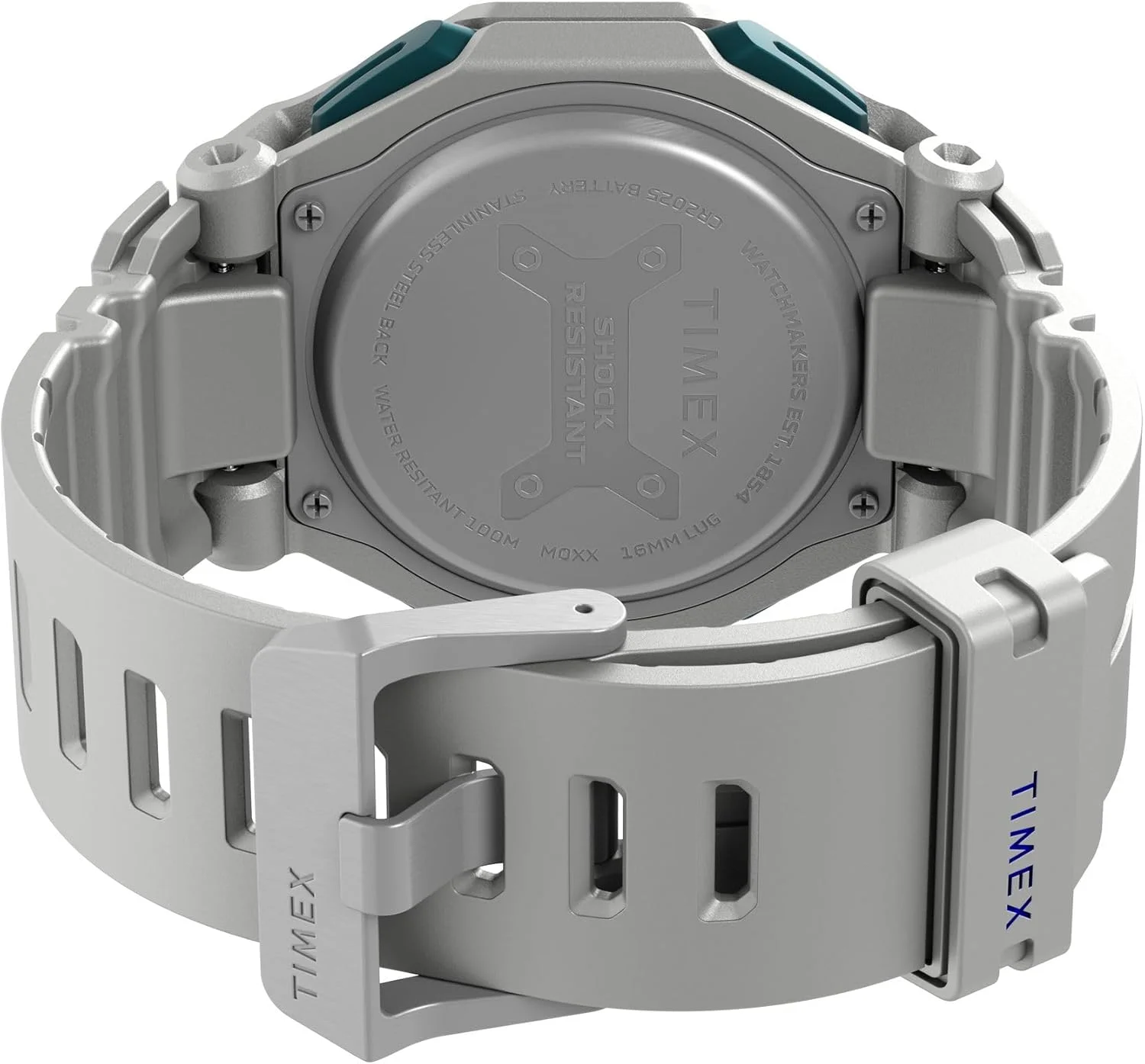 ساعت دیجیتال مردانه TIMEX Command با صفحه مربع مشکی و بند دستبند رزینی سفید، مقاوم در برابر آب - TW2V63600UJ ساعت دیجیتال مردانه TIMEX Command با صفحه مربع مشکی و بند دستبند رزینی سفید، مقاوم در برابر آب - TW2V63600UJ