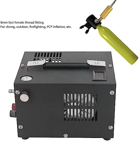 کمپرسور پمپ PCP یوجگوو 4500PSI 0.5 لیتری با 2 ترمینال، کمپرسور هوای فشار قوی با فن خنک کننده کمپرسور پمپ هوا مشکی DC12V کمپرسور پمپ PCP یوجگوو 4500PSI 0.5 لیتری با 2 ترمینال، کمپرسور هوای فشار قوی با فن خنک کننده کمپرسور پمپ هوا مشکی DC12V