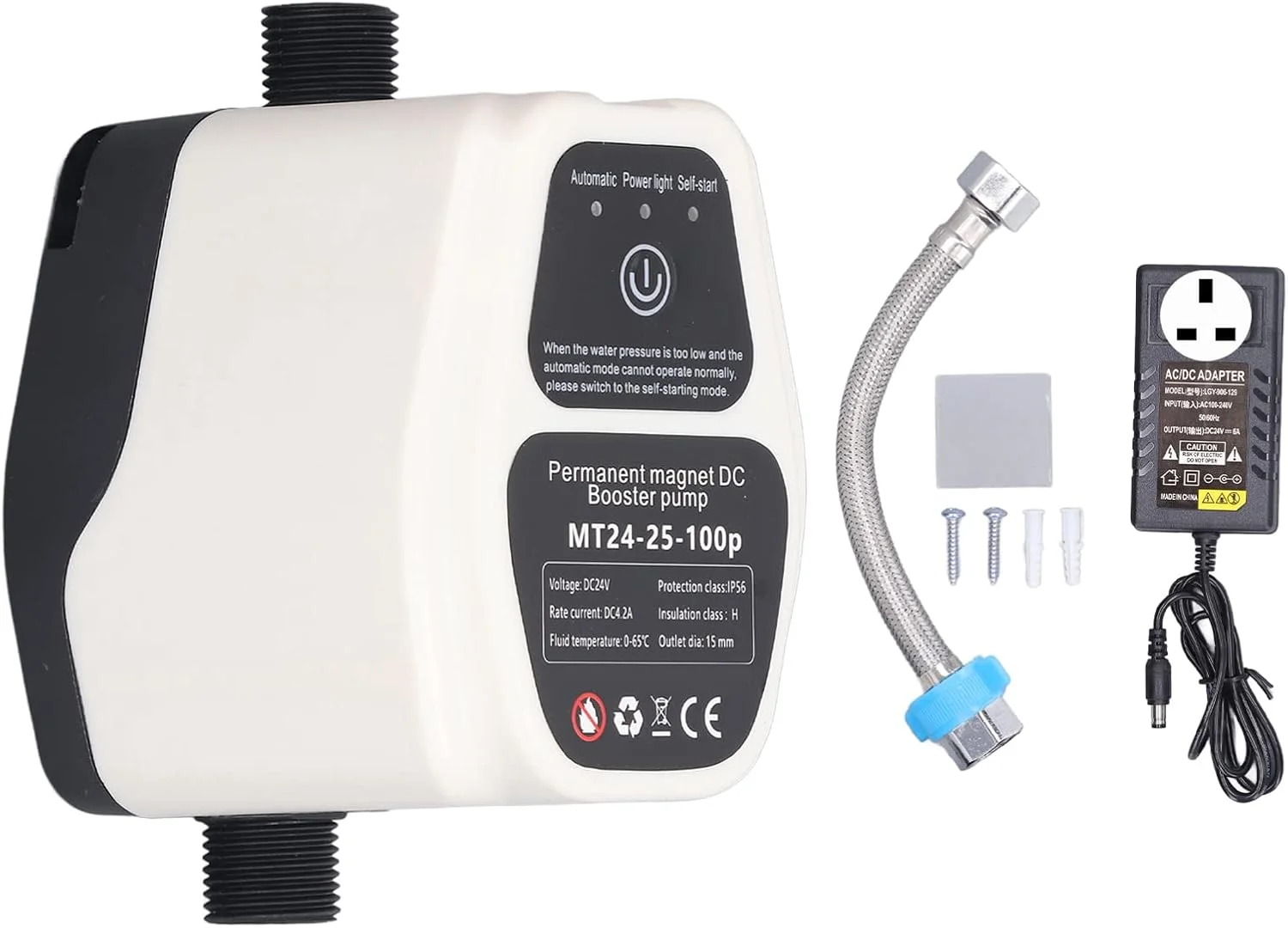 پمپ تقویت کننده اتوماتیک خانگی Eujgoov 100W 24V، پمپ گریز از مرکز کوچک، پمپ تحت فشار لوله دوش آبگرمکن خورشیدی، پمپ باس پمپ تقویت کننده اتوماتیک خانگی Eujgoov 100W 24V، پمپ گریز از مرکز کوچک، پمپ تحت فشار لوله دوش آبگرمکن خورشیدی، پمپ باس