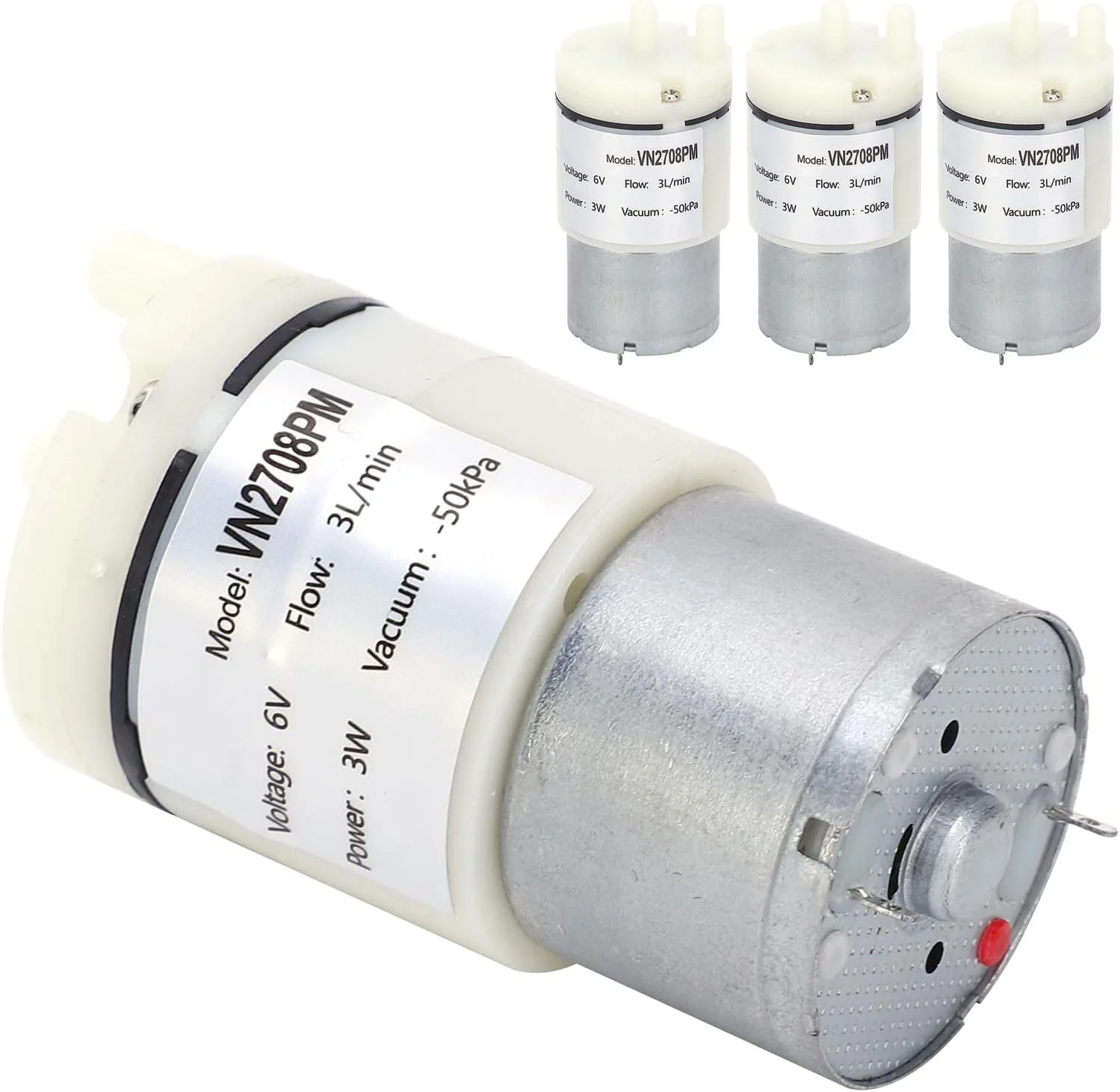 پمپ دیافراگمی Eujgoov مدل 3 عددی، میکرو، مینی موتور هوا و آب خلاء، برای ماهی DC 6V (VN2708PM)، نرخ جریان 3 لیتر در دقیقه پمپ دیافراگمی Eujgoov مدل 3 عددی، میکرو، مینی موتور هوا و آب خلاء، برای ماهی DC 6V (VN2708PM)، نرخ جریان 3 لیتر در دقیقه