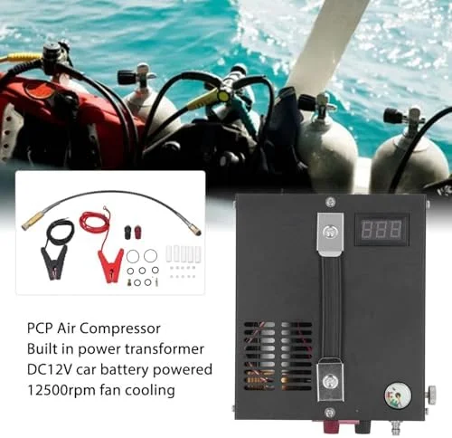کمپرسور پمپ PCP یوجگوو 4500PSI 0.5 لیتری با 2 ترمینال، کمپرسور هوای فشار قوی با فن خنک کننده کمپرسور پمپ هوا مشکی DC12V کمپرسور پمپ PCP یوجگوو 4500PSI 0.5 لیتری با 2 ترمینال، کمپرسور هوای فشار قوی با فن خنک کننده کمپرسور پمپ هوا مشکی DC12V