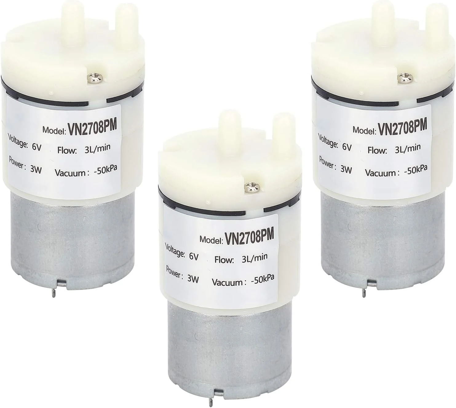 پمپ دیافراگمی Eujgoov مدل 3 عددی، میکرو، مینی موتور هوا و آب خلاء، برای ماهی DC 6V (VN2708PM)، نرخ جریان 3 لیتر در دقیقه پمپ دیافراگمی Eujgoov مدل 3 عددی، میکرو، مینی موتور هوا و آب خلاء، برای ماهی DC 6V (VN2708PM)، نرخ جریان 3 لیتر در دقیقه