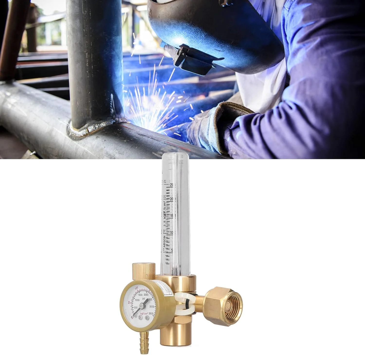 رگلاتور جوشکاری Eujgoov OBC-191، شیر تنظیم کننده گاز CO2، لوازم جانبی دستگاه جوشکاری MIG برای جوشکاری قوس آرگون رگلاتور جوشکاری Eujgoov OBC-191، شیر تنظیم کننده گاز CO2، لوازم جانبی دستگاه جوشکاری MIG برای جوشکاری قوس آرگون
